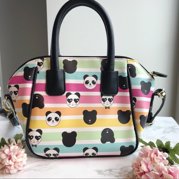 Betsey Johnson Rainbow Panda Satchel Bag - Picture 3 of 6